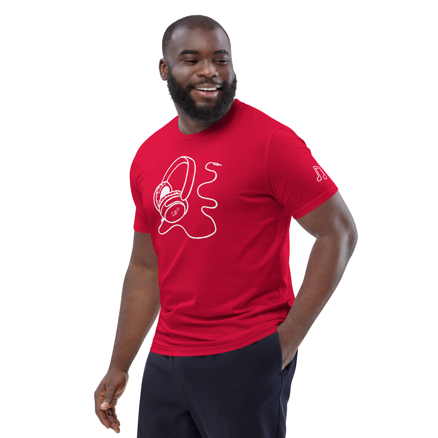 Headphones t-shirt (Red / Black)