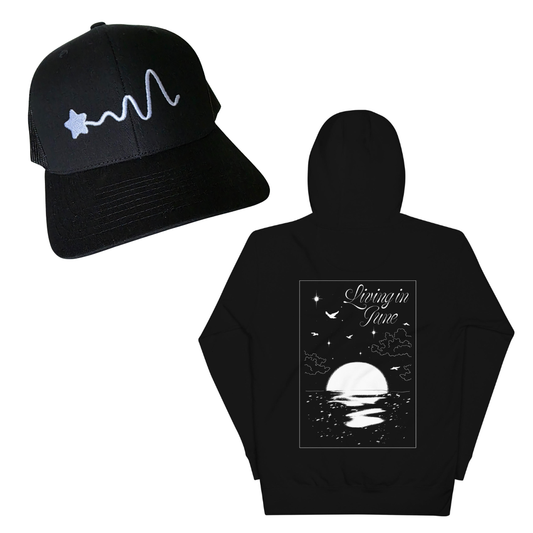 Living In June premium hoodie + cap bundle