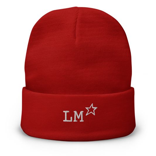 Embroidered LM beanie hat